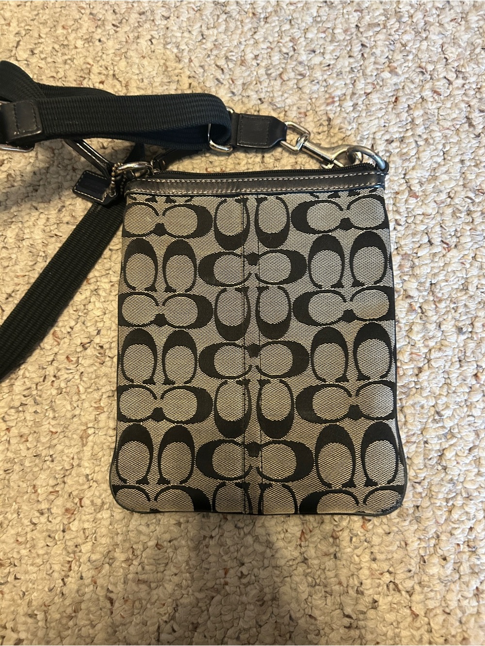 Coach Black and Gray Signature Canvas Crossbody - Picture 7 of 8